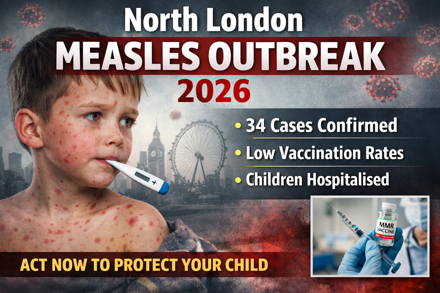 North London Measles Outbreak 2026: 34 Cases Confirmed as Vaccination Rates Fall