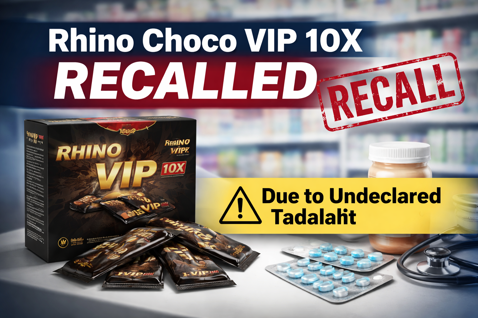USA LESS Co. Recalls Rhino Choco VIP 10X Over Hidden Tadalafil Risk