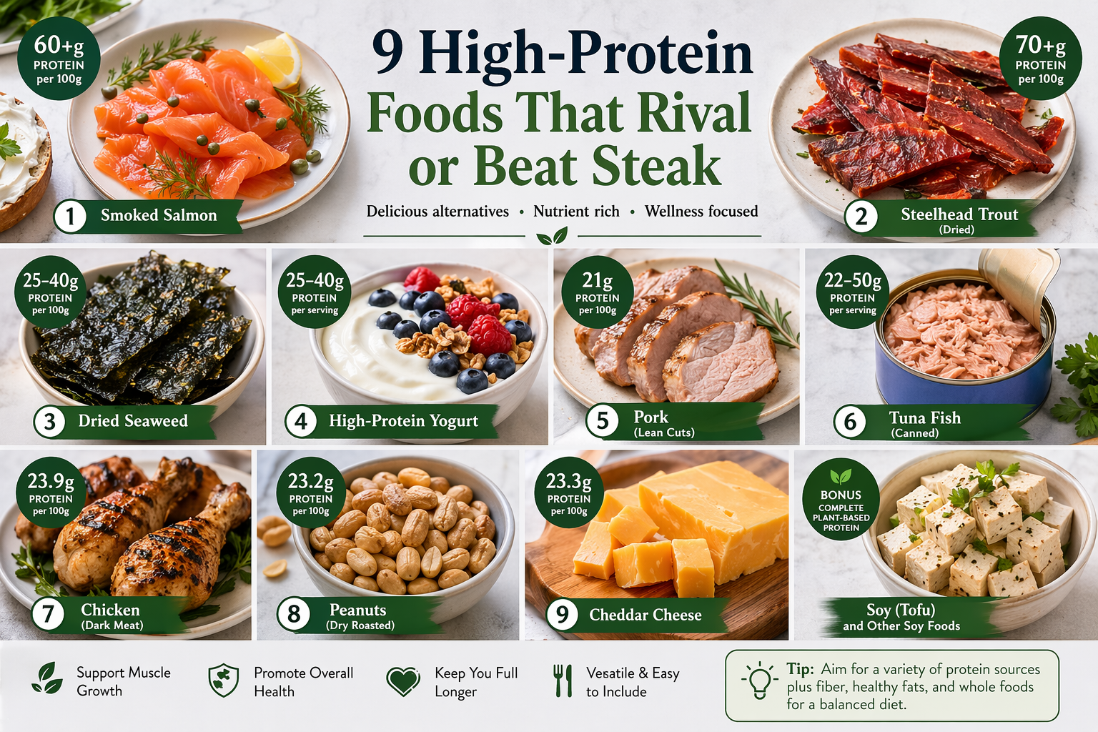 9 High-Protein Foods That Rival or Beat Steak