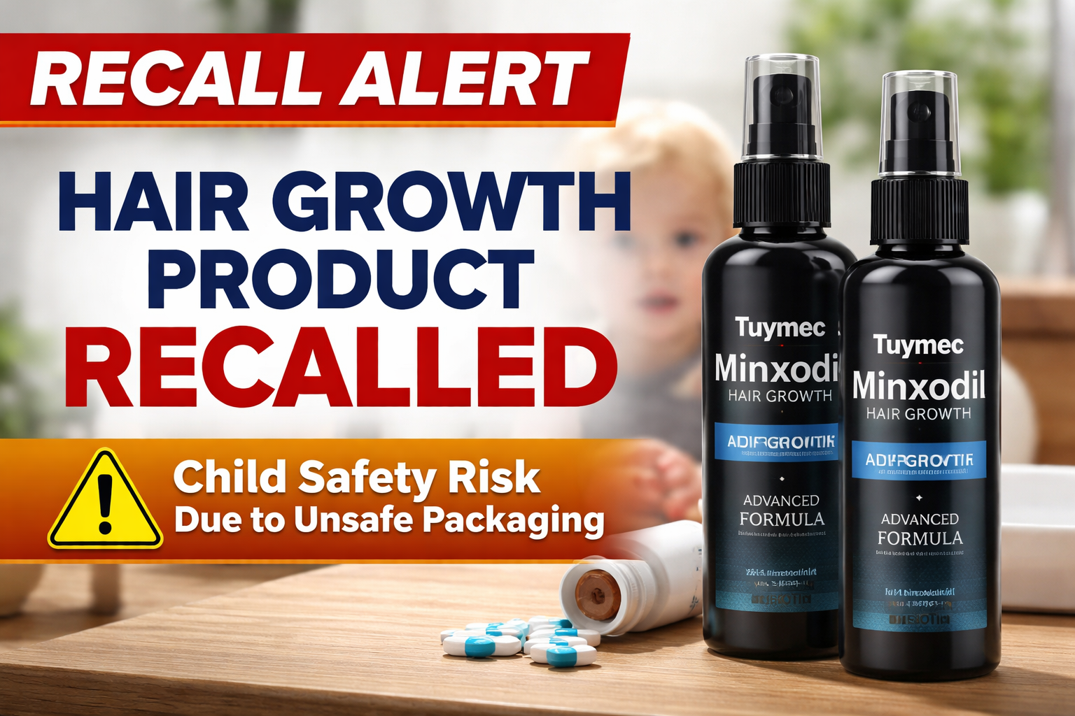 Minoxidil Hair Growth Kits Recalled Due to Dangerous Child Safety