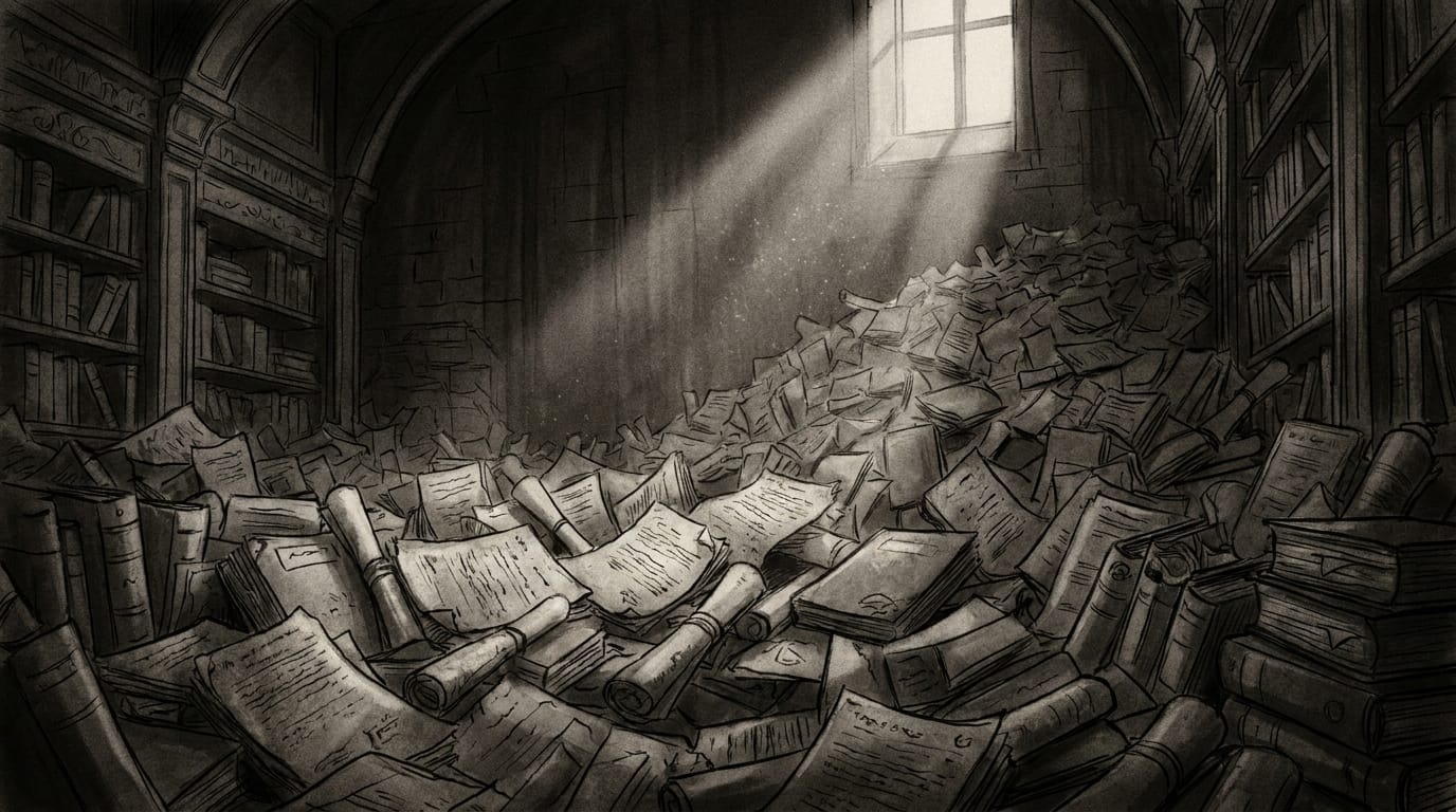A tangled web of legal documents representing patent litigation