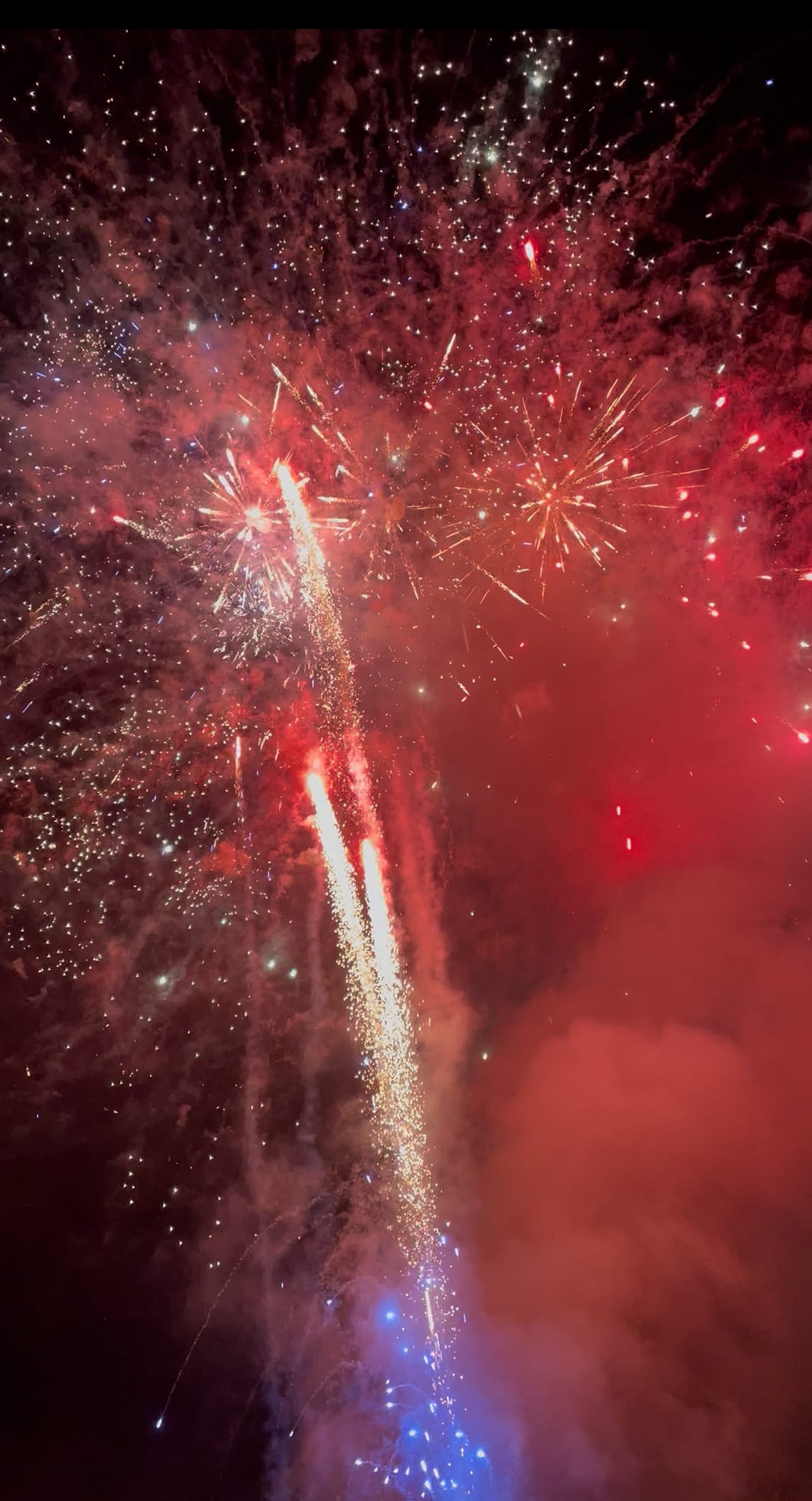 Fourth of July fireworks at tiny home community celebration