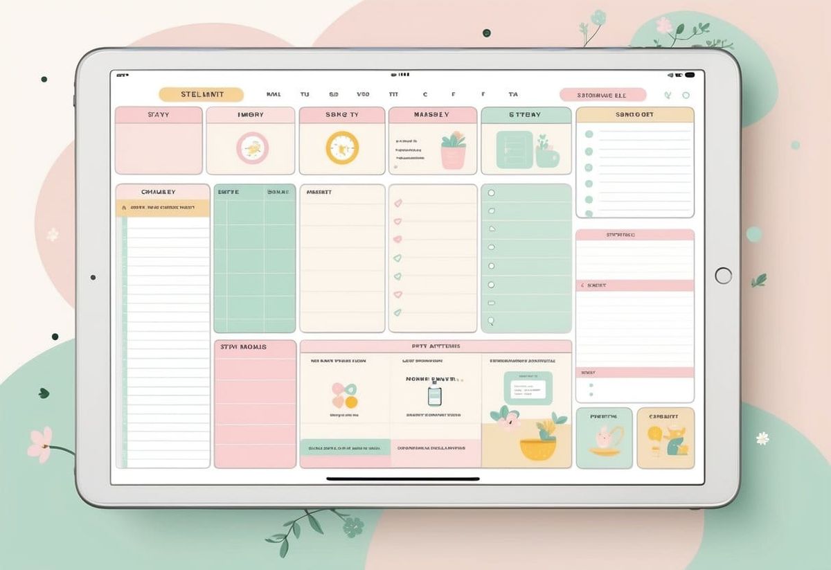 Digital Simple Planner GoodNotes Template for Stay-at-Home Moms to Organize Life