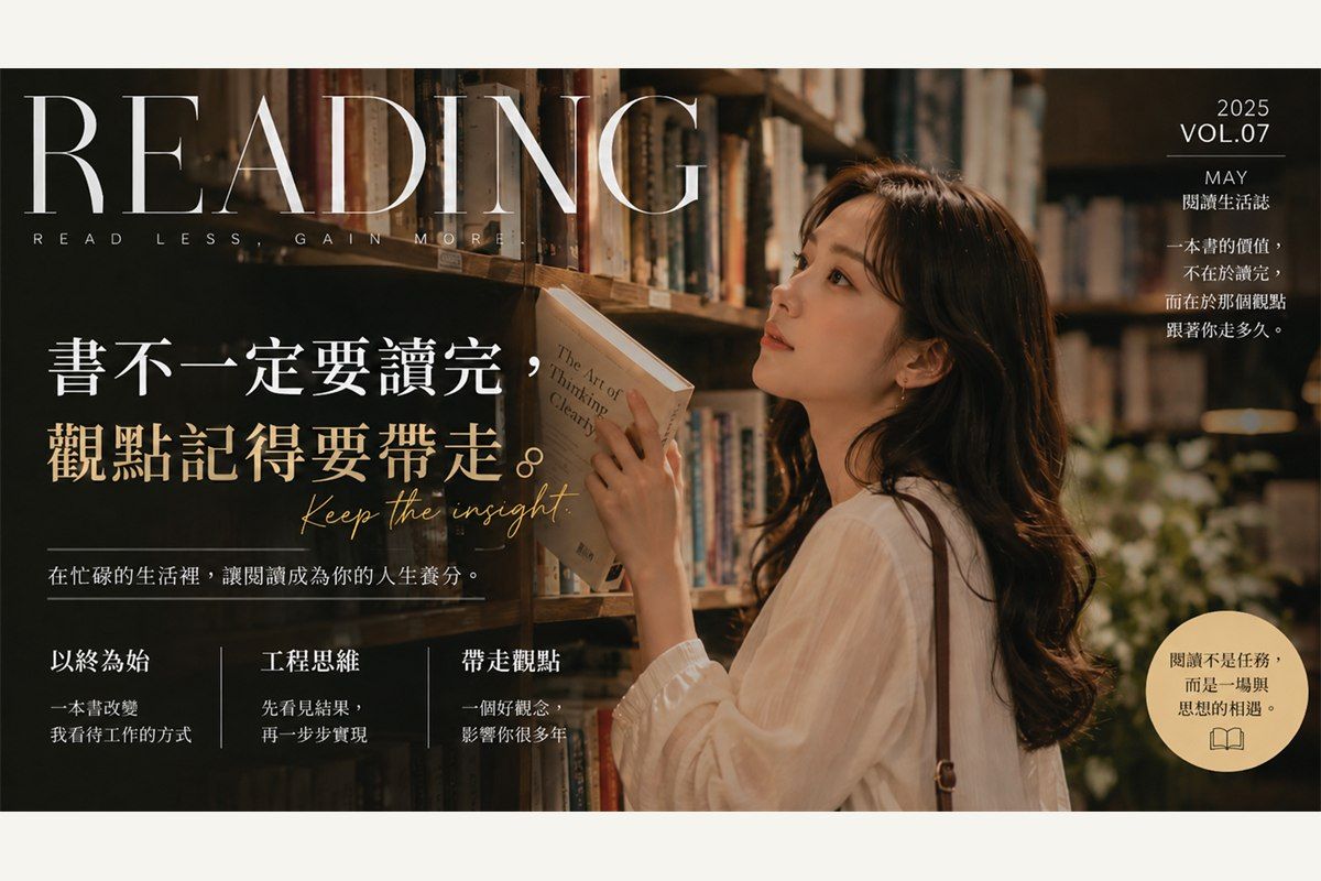 《書不一定要讀完，觀點記得要帶走》