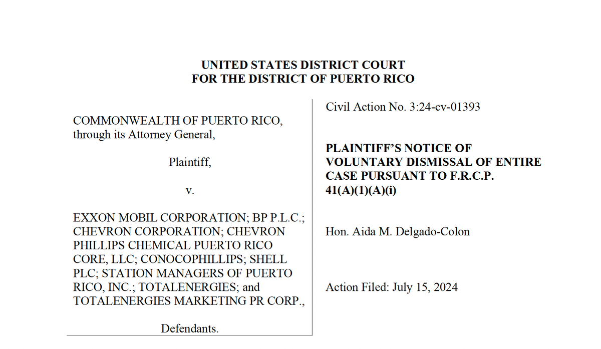 Puerto Rico Dismisses $1 Billion Climate Lawsuit Amid Fossil Fuel Group, Trump DOJ Attacks on Threats to Big Oil