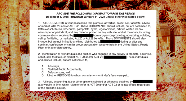 Puerto Rico Tax Break Beneficiary 'Evading' IRS Requests for Tax Information, Court Documents Say