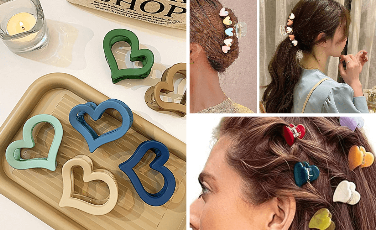 heart claw clips