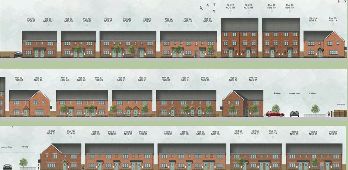 Image of housing plans showing rows of housing off Stanley Road in Sefton