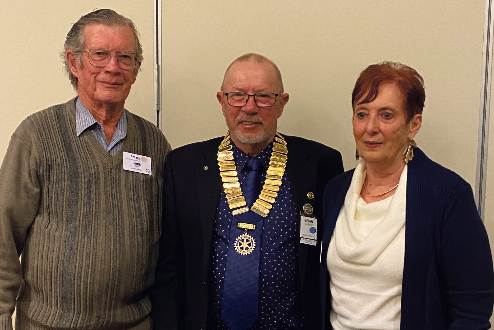 New Rotary member inductions and guest speakers