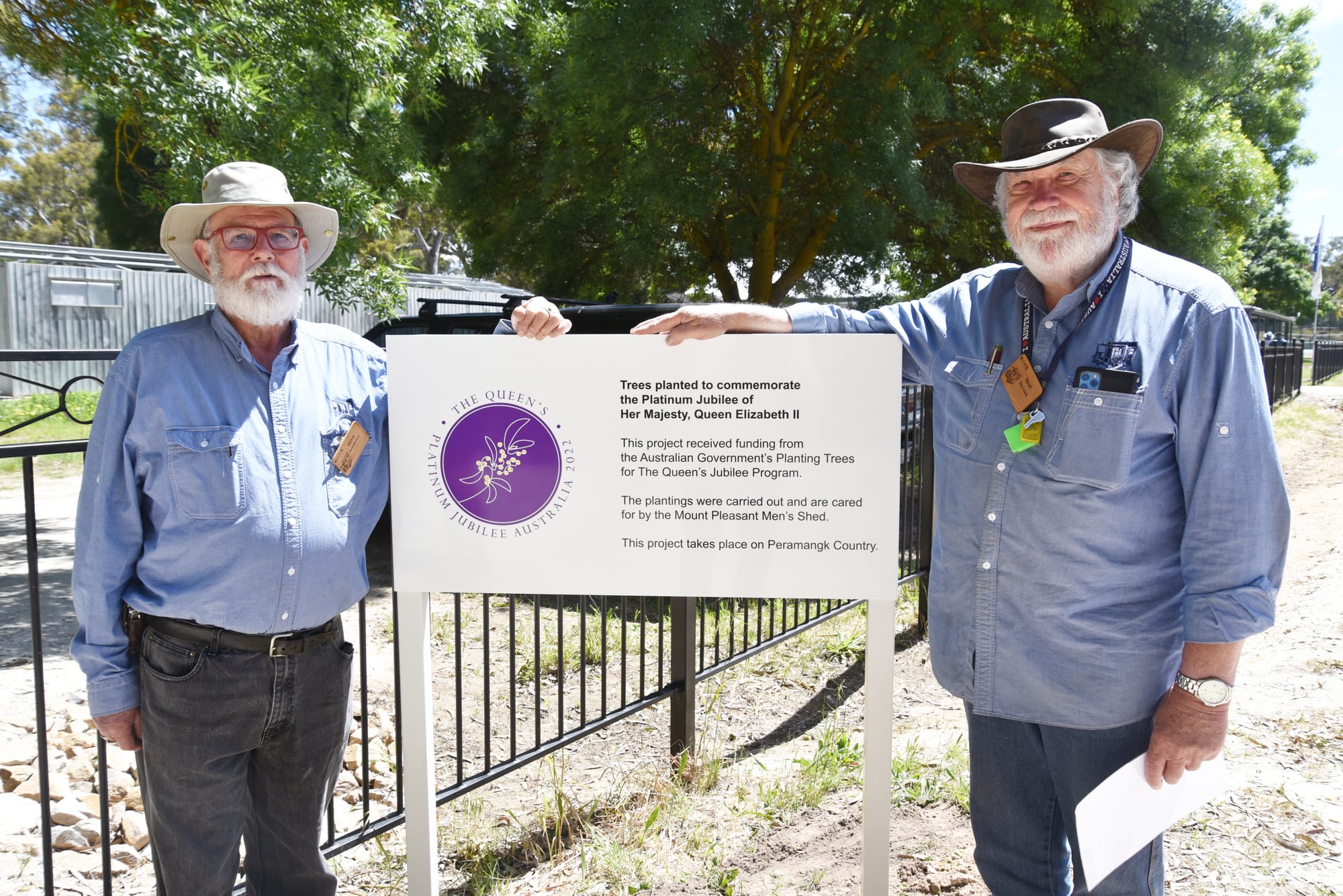 Mount Pleasant Men’s Shed unveils Queen’s Jubilee Avenue of Trees