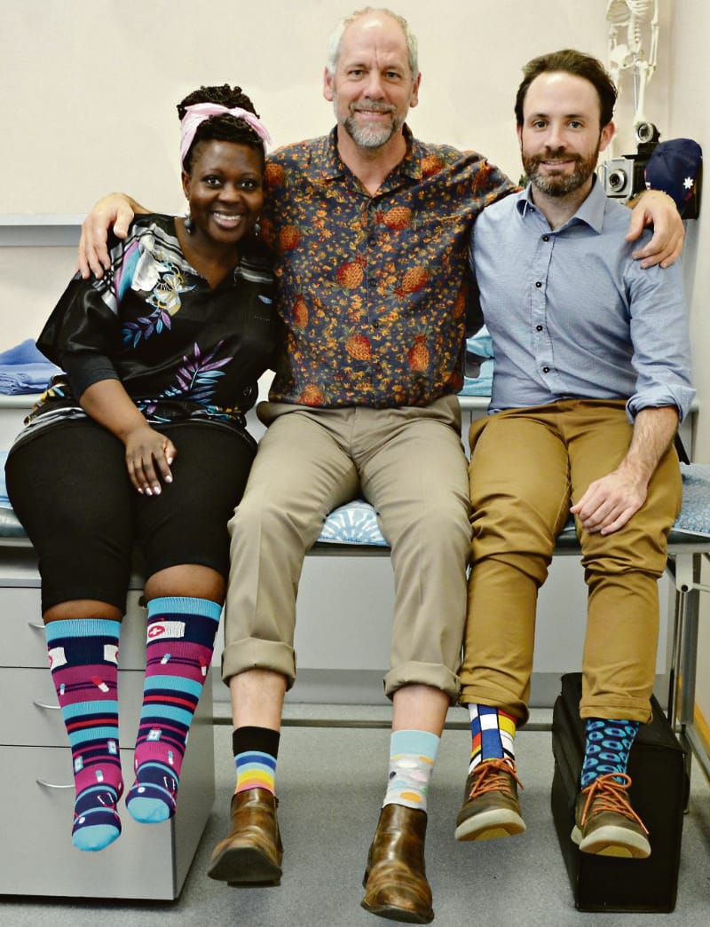 Doctors wear crazy socks for mental health
