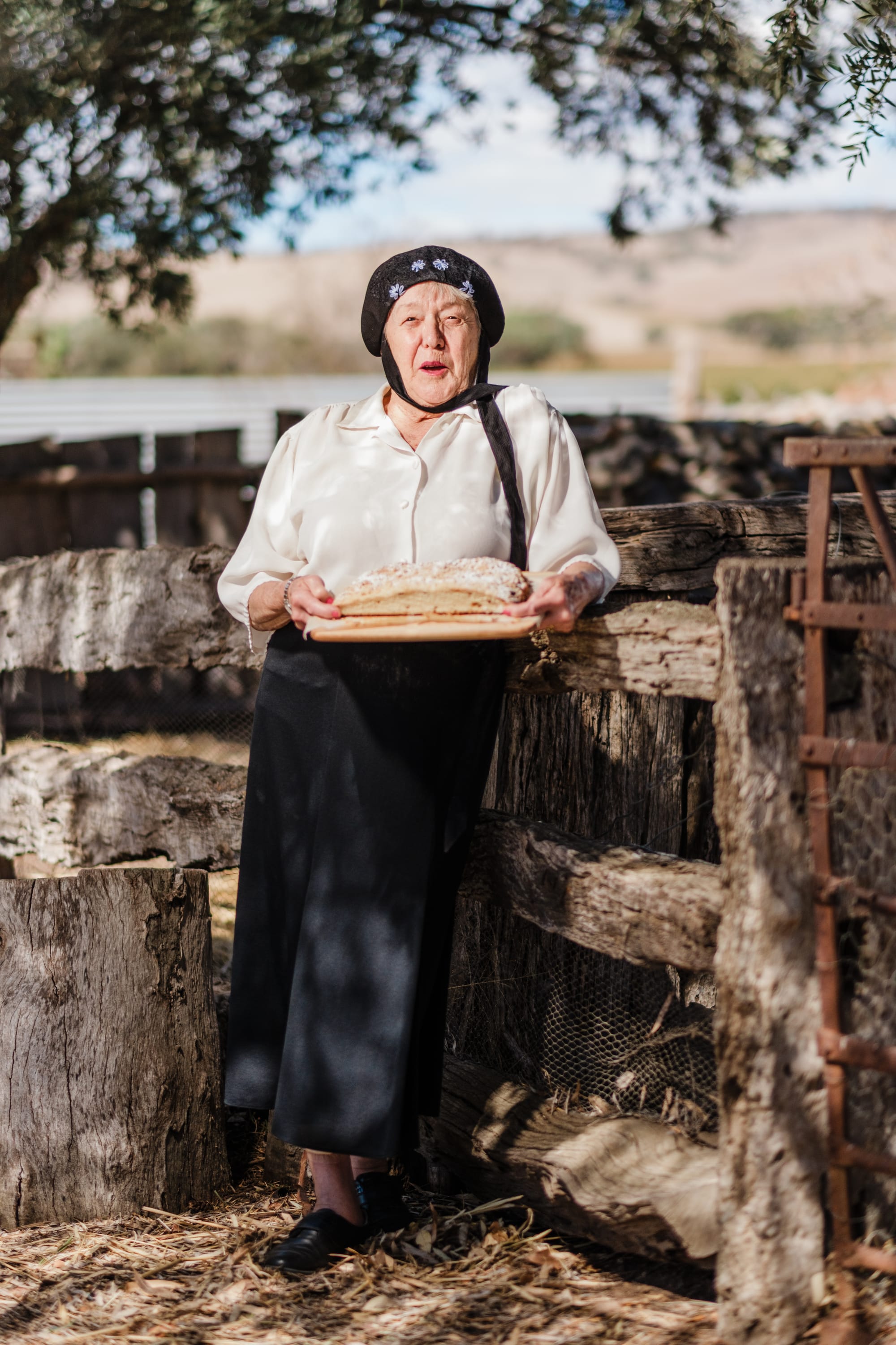 Melva Ratsch with a traditional German cake.