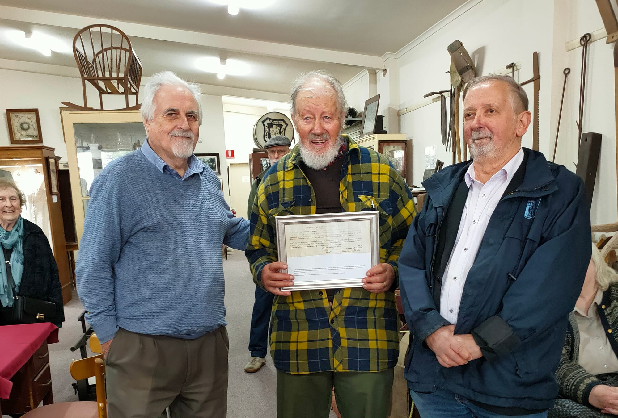 Certificate finds a home