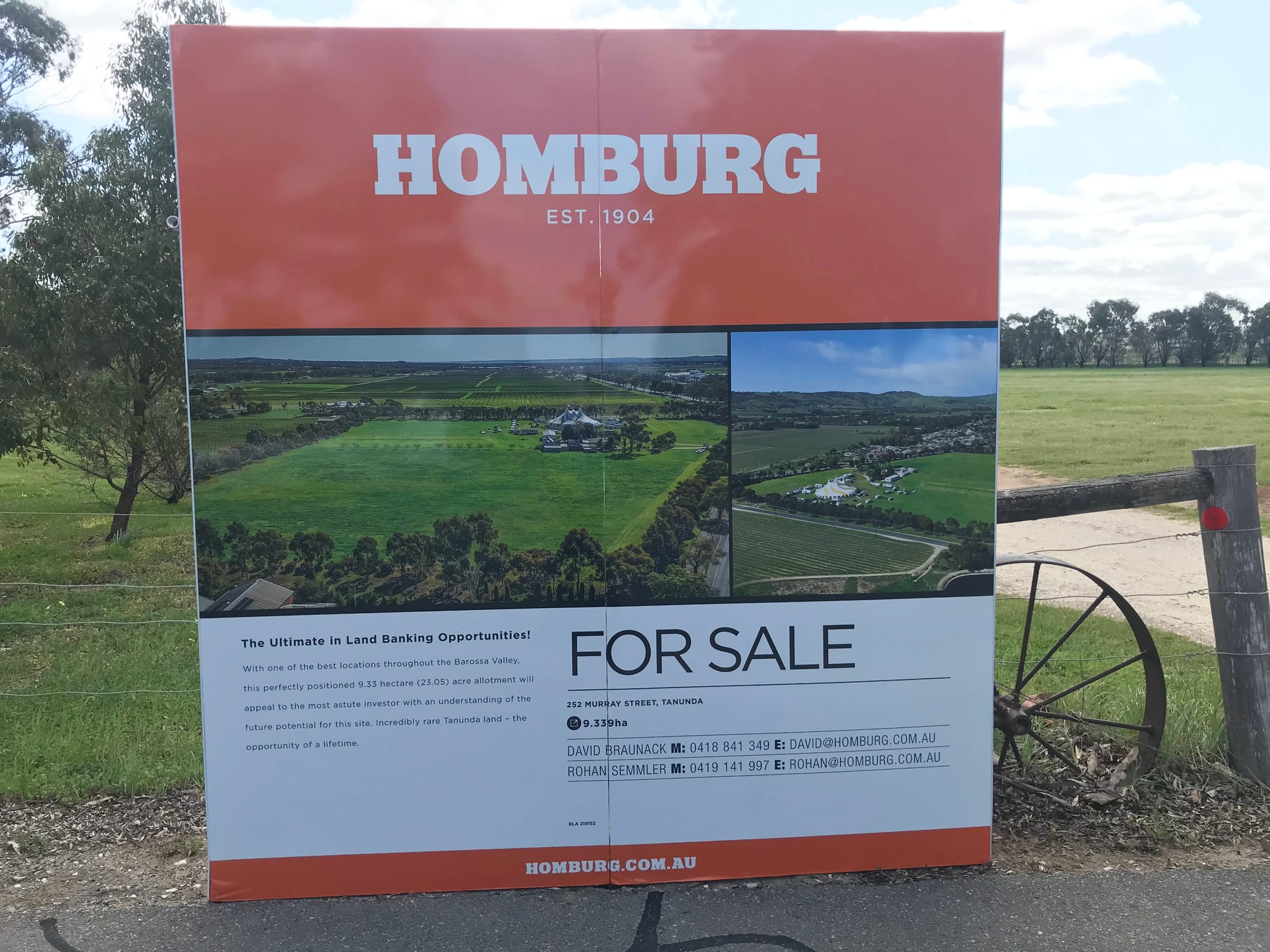 Prominent Tanunda land for sale