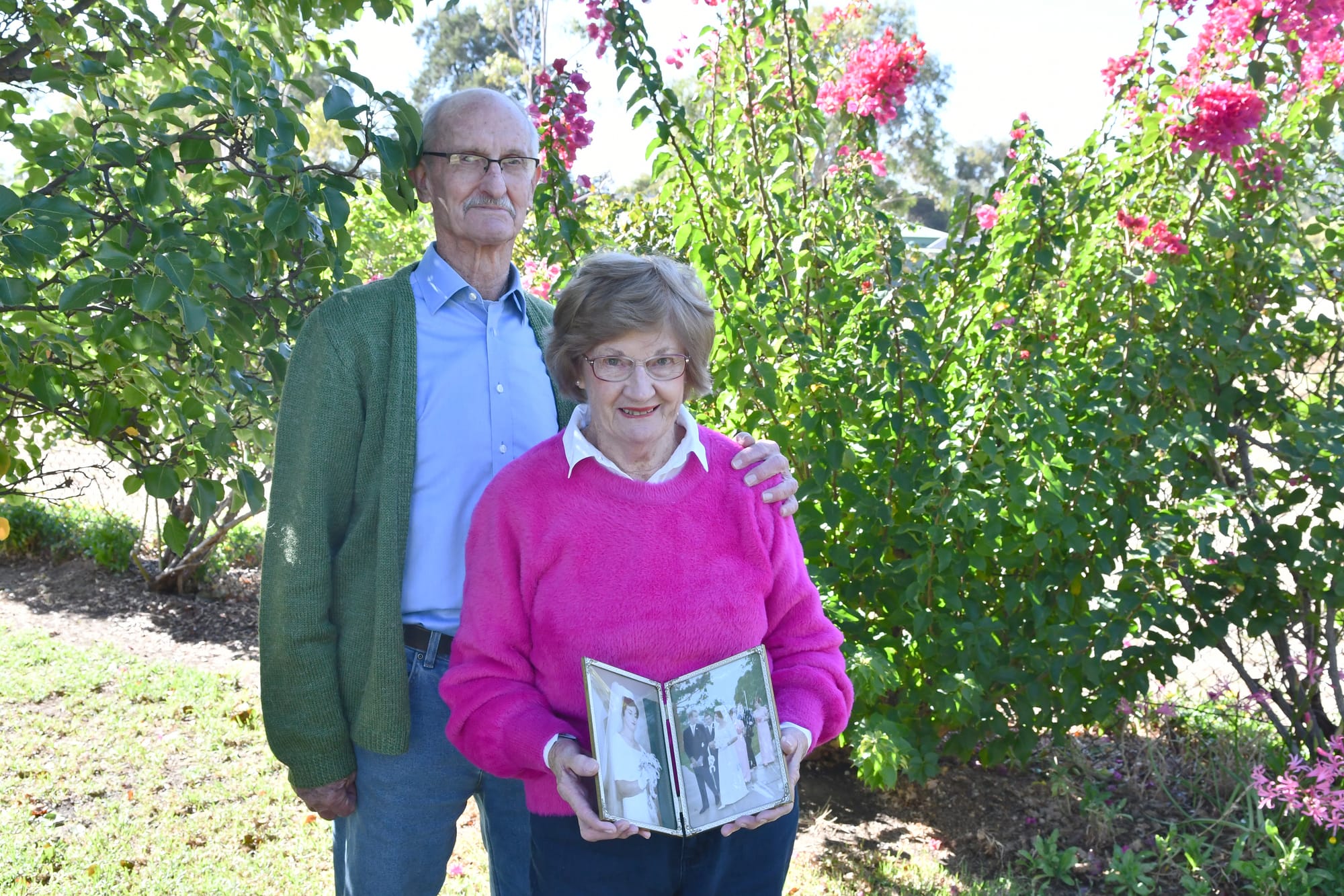 Bev and Peter get their 60th anniversary flowers