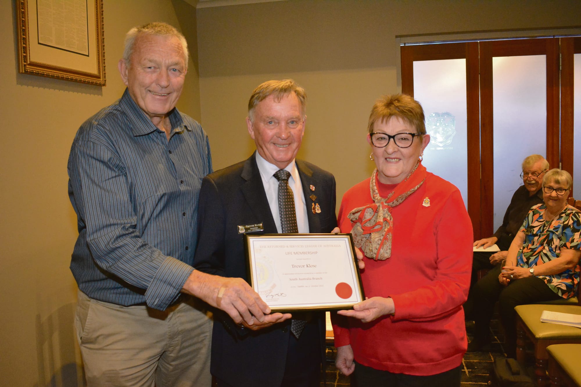 RSL Life Membership for Trevor