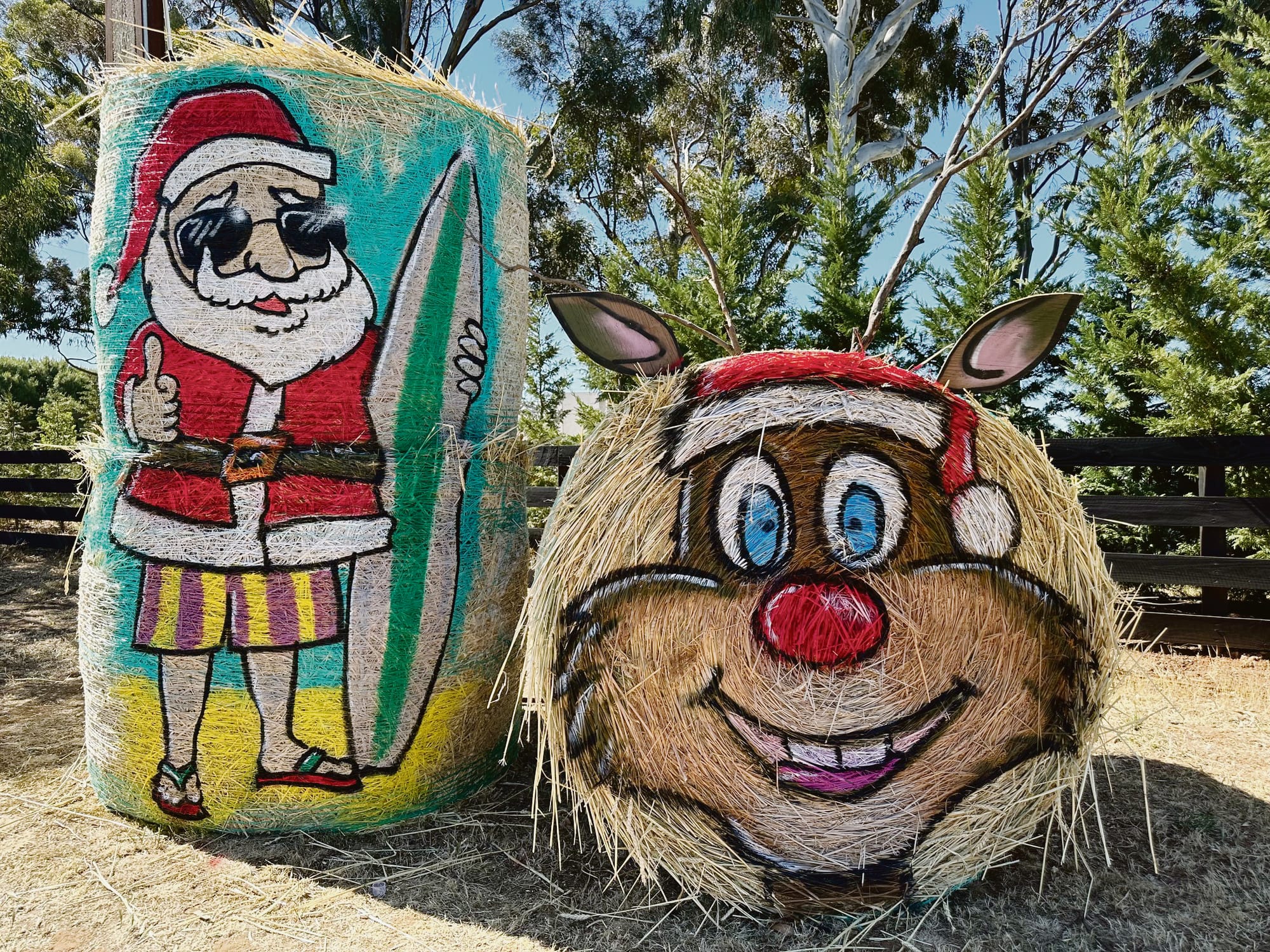 Hay Santa! Roadside displays add Christmas colour to country roads