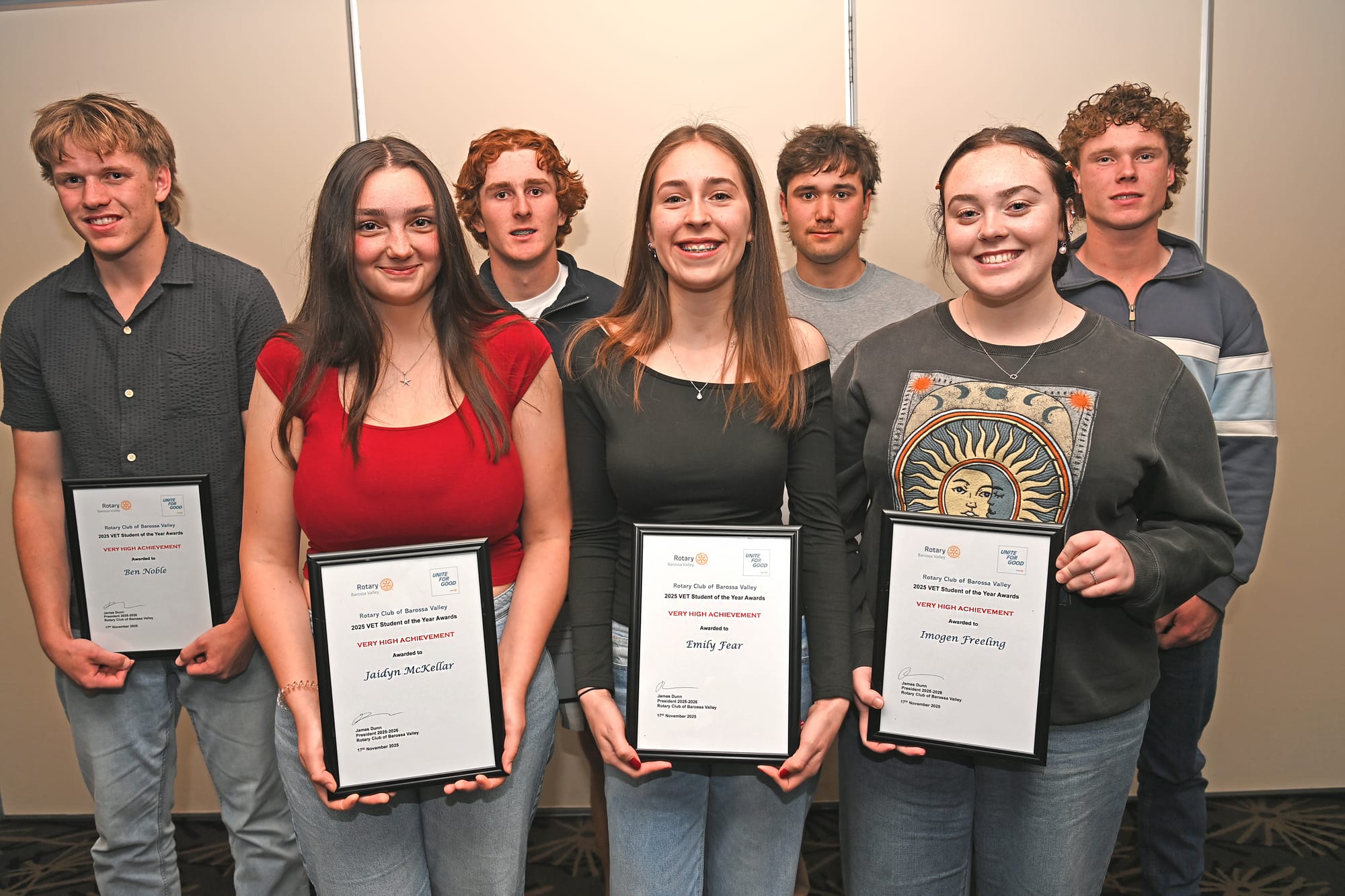 Riley and Mitchell are joint Rotary VET of the Year winners