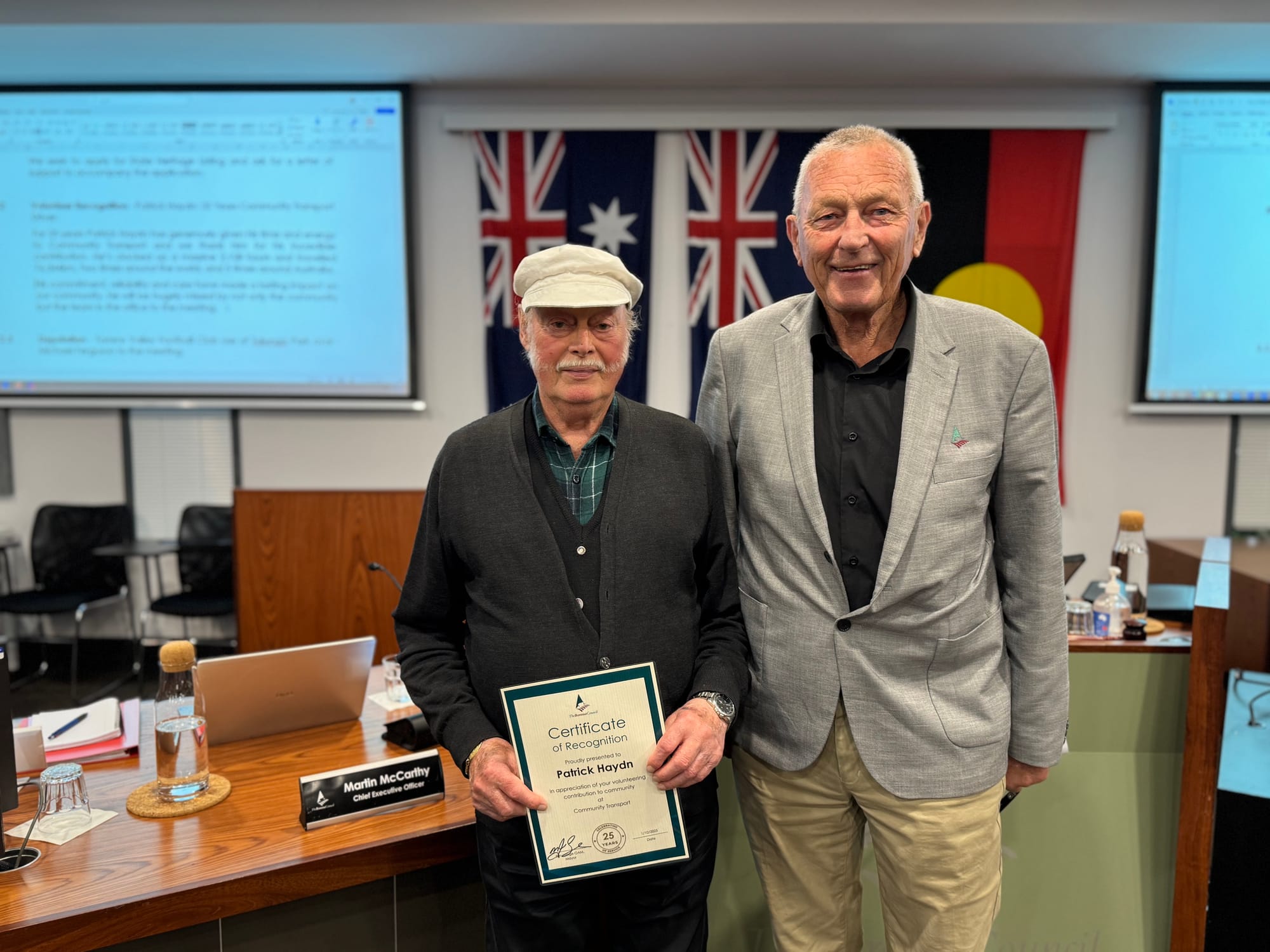 Patrick recognised for 25 years of volunteering