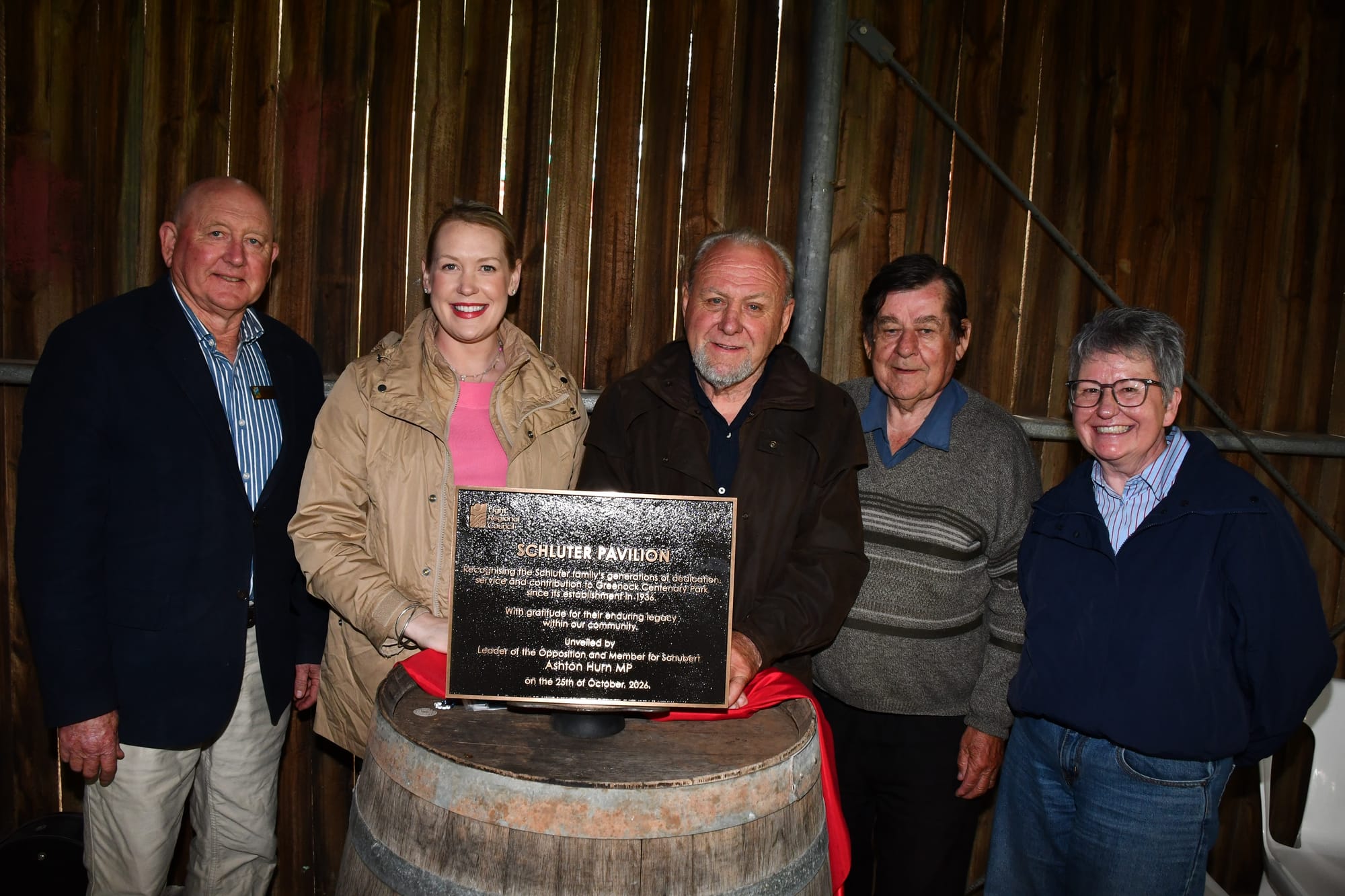 Plaque for pavilion at Greenock