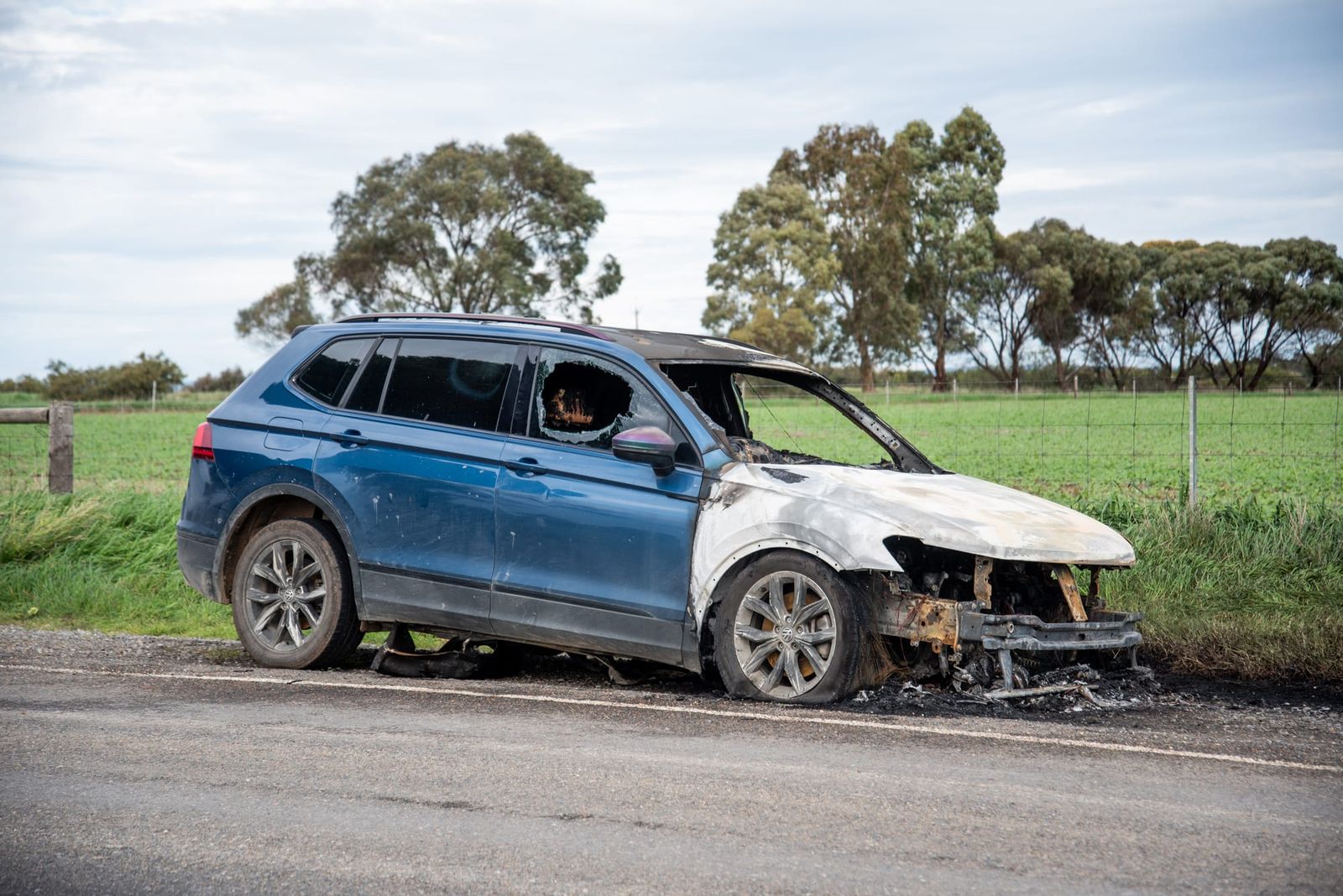 Dad safe after car engulfed in flames post image