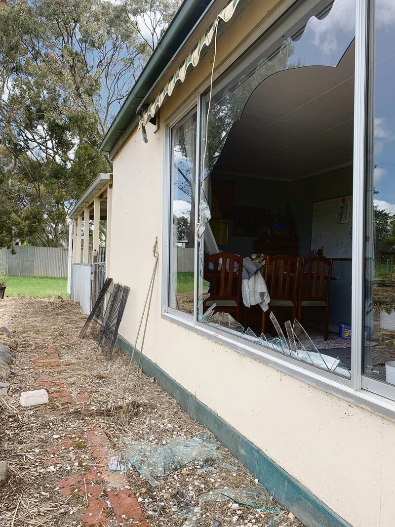 Kapunda home window smashed by goat post image