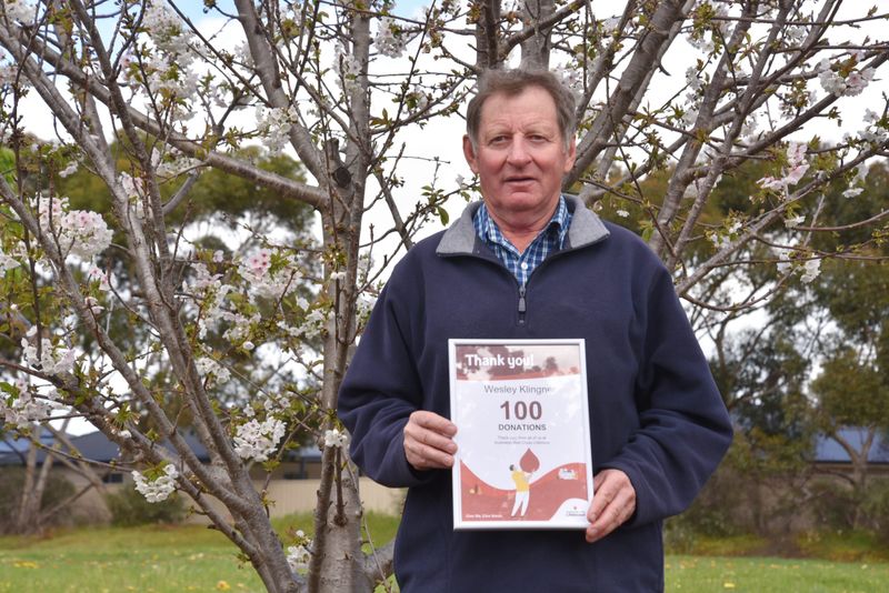 Century of blood donations for Wes post image