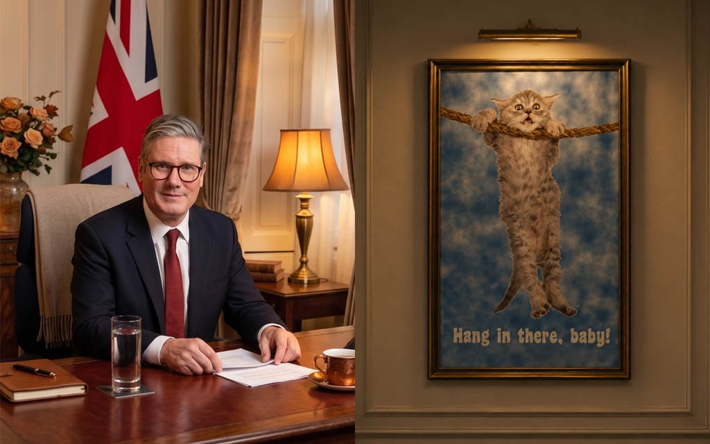 British PM Kier Starmer Digs In After Receiving Motivation From Office Poster