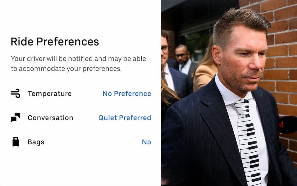 David Warner Says He Didn't Call An Uber Home Because No Drivers Ever Respect His Conversation Preference