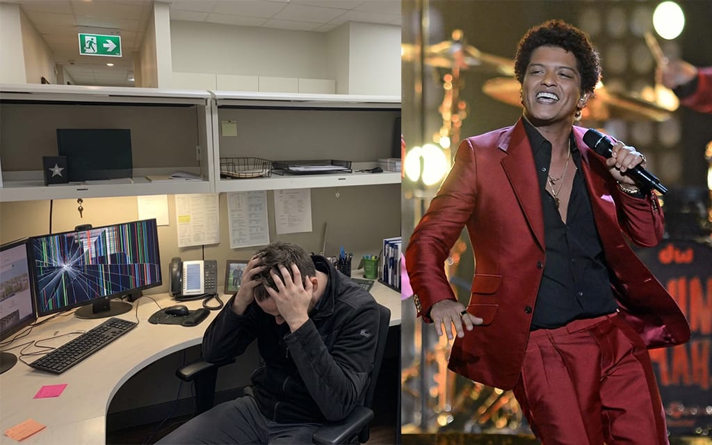 Office NPC Punches Monitor After Failing To Secure Bruno Mars Tickets