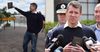 NSW Premier Mike Baird Hands Out Bibles In Flood-Ravaged Town Of Forbes