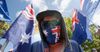 “Ban The Burka” Says Man Wearing Australian Flag Over His Face