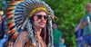 Bloke Wearing Indian Headpiece At Music Festival Only Came To See Flight Facilities