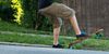 Skateboarder Incapable Of Looking Cool While Transitioning From Street To Footpath
