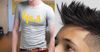 Optus Store Employee In Chesty Shirt Going A Bit Overboard With The Hair Product