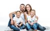 Family Dressed In White Coming To Horrific Realisation They Are A Stock Image
