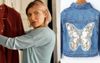 Promising Denim Jacket Ruined By Bejewelled Butterfly Pattern On Back