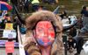 Tim Smith Turns Up To Victorian Parliament House Protests In Horned Helmet And Fur Hat