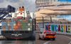 Container Ship Of Jim Beam Docks In Newcastle As City Prepares For ’24 Hours of Le Cans’