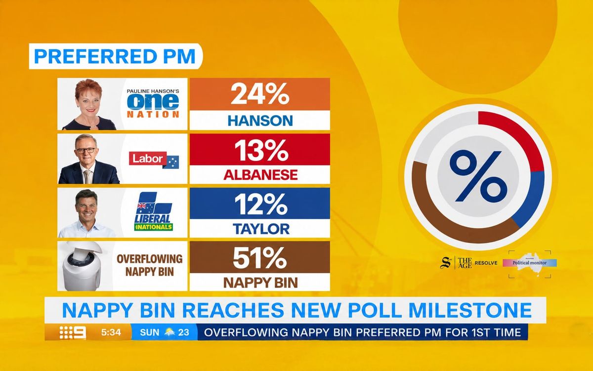 Overflowing Nappy Bin Now Preferred PM According To Latest Poll