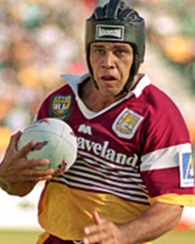 "The Black Pearl" Steve Renouf playing for the almighty Brisbane Broncos. An era of football that has broken down many of Mr. Starkey's prejudices.