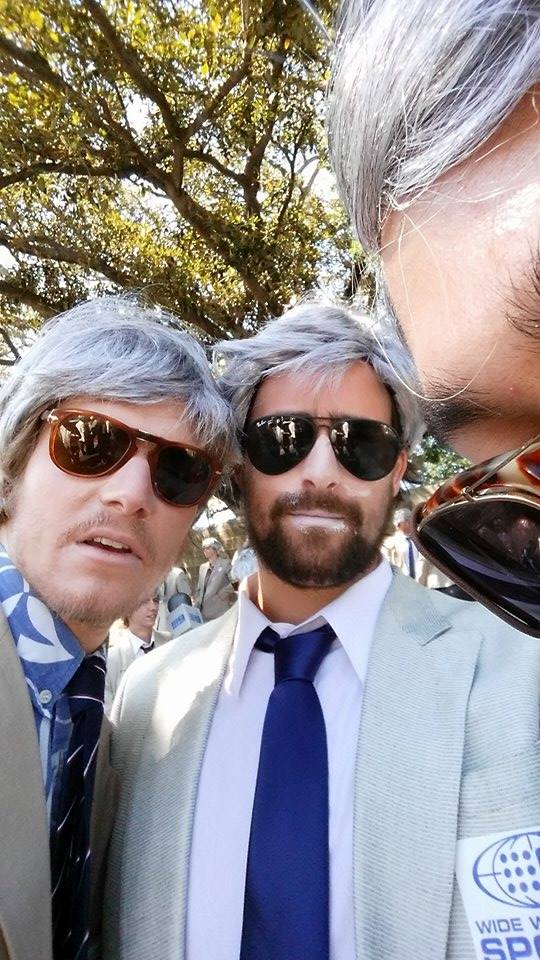 Several of the Richies take to social media while out front of the SCG having a dart