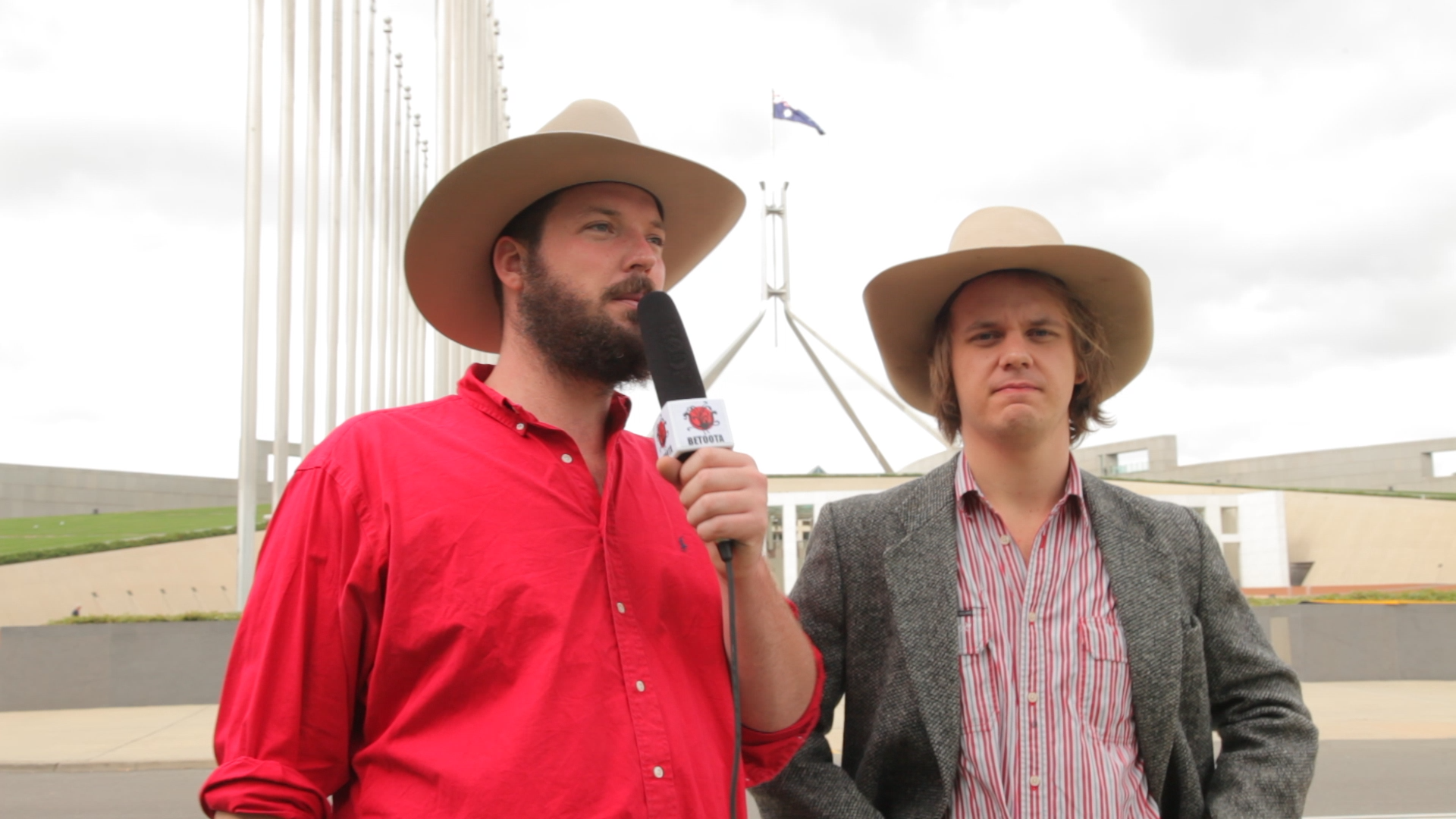 Betoota Editors, Clancy Overell and Errol Parker, reporting live from the Hight Temple this morning