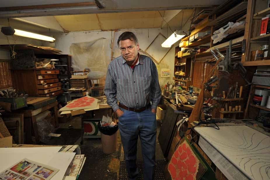 Andrew shows his softer side as he confesses "I love to paint!". Pictured here in his home studio. SOURCE: Instagram