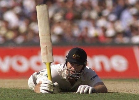 Steve Waugh limped his way to 157. Nowadays, a batsman would retire hurt and go play Xbox in the dressing room. PHOTO: Alcott Photography Cronulla