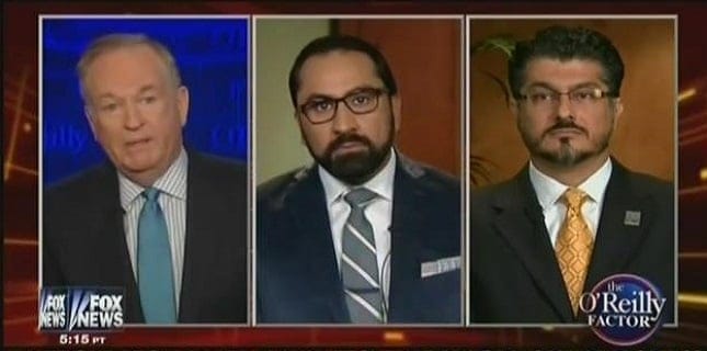 Bill O'Reilly demands Muslim leaders condemn Islamic extremism. They gallantry attempt to, despite being repeatedly spoken over.