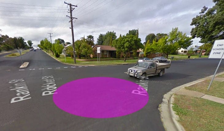 The corner of Rocket and Rankin street in central Bathurst is where the local man is believed to be creating trouble 