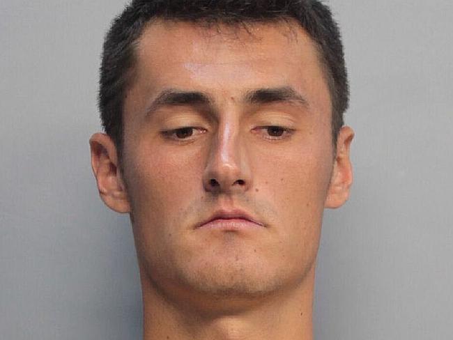 Australian tennis star, Bernard Tomic's mugshot from his processing at Miami supermax