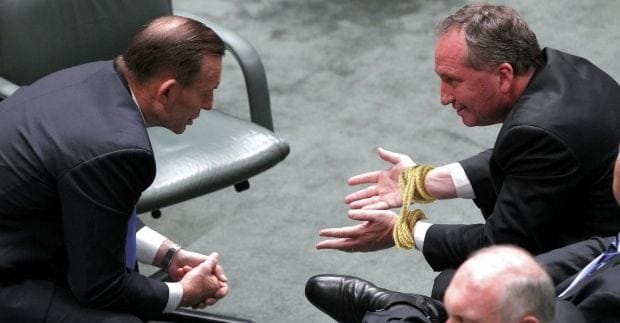 Barnaby Joyce will unfortunately have his hands tied on every political issue pertaining to agriculture from now on.  PHOTO: Supplied.