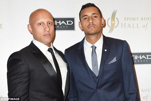 Christos Kyrgios (left) poses with his cash-cow